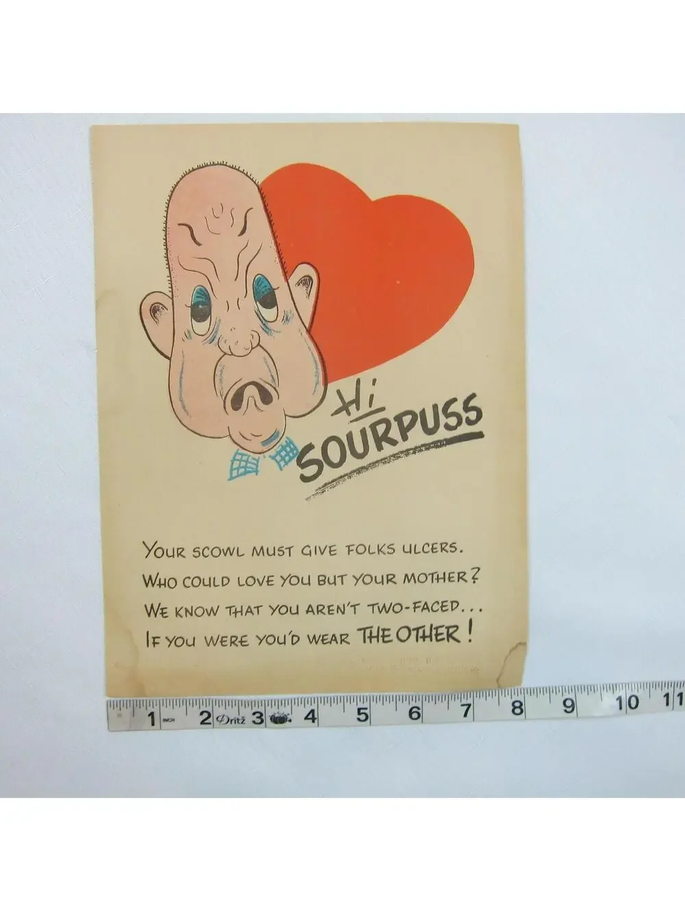 Vintage Vinegar Valentine Sourpuss Penny Dreadful Sarcasm Insult Poem Ephemera